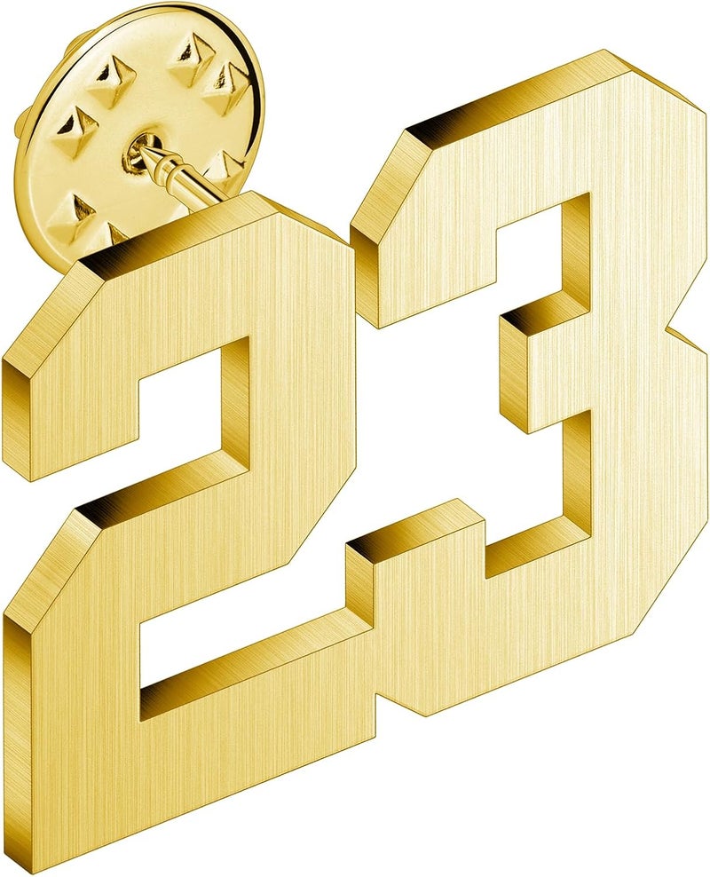 AMITER Personalized 0-100 Number Lapel Pins, 18K Gold Brooch Pin Tie Tacks for Suits, Neckties, Hats, Men & Women - Image 1